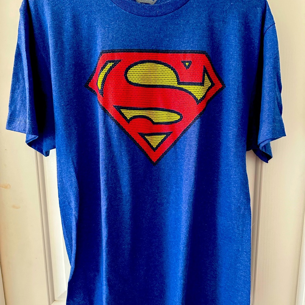 Large, soft,t-shirt with Superman logo; new/without tags